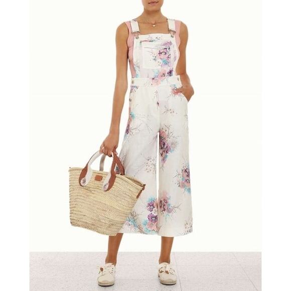❤️Zimmermann Linen Floral Print Jumpsuit❤️ - Picture 1 of 2